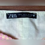 ZARA Gingham Puff Sleeve light pink and light yellow top Size L Photo 4