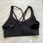 Zyia [ Active] Velvet Floral Black Strappy Sports Bra- Medium Photo 3