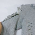 Roma Concept  Gray Distressed Hooded Zipup Sweatshirt Size M Photo 3