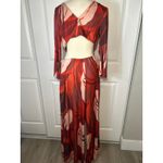 Hutch NWT Anthropologie Cutout Bold Floral Wide Leg Cutout Tie Front Jumpsuit Photo 5
