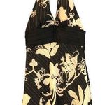 Lyndia Floral Cream and Black Halter, Backless Dress Size 2 Photo 0