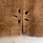 Denim & Co 100% Leather Suede Skirt Medium Tan Western Flower Eyelet Lined Photo 8