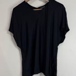 J.Crew Drapey Satin Fabric Lightweight Black Dalman Short Sleeve T-shirt size 3X Photo 1