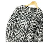 Nanette Lepore Wool Houndstooth Black Knee Length Jacket Sz M Button Front Photo 1