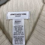 Jones New York Sport Size XL Mock Neck Sweater Cream Ribbed Knit Pullover Photo 7