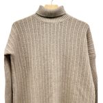 Garnet Hill Lambswool Angora Beige Ribbed Knit Turtle Mock Neck Sweater size XS Photo 4