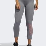 Adidas NWT Alpha Skin 7/8 Training Leggings Dark Grey Heather/Signal Pink Photo 2