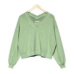 Aerie House Party oversized Cropped sweatshirt in Festive Ticket Green Photo 4