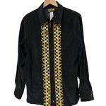 Bob Mackie  Black Faux Suede Southwest Horse Embroidery Full Zip Jacket Womens SM Photo 0