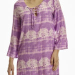 Margaritaville Batik Lace Rayon Purple Swim Cover Up Tunic L Large Photo 0