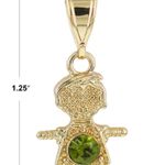Gold Plated August (Peridot) Boy Birthstone Pendant Photo 1