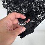 Free People Intimately  Bodysuit Medium Black Floral Lace Ruffle Whimsigoth Bells Photo 6