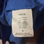 Vince . women's S long sleeved 100% cotton STEEL BLUE wide scoop neck blouse Photo 2