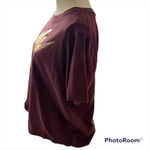 Nike  Womens Metallic Gold Graphics Brown Long Sleeve Tee T-Shirt Medium Photo 5