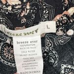 Nordstrom Breeze Ever Loose High Waisted Boho Paisley Print Rayon Shorts Black Large Photo 4