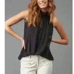 Lola & Sophie Silk Blend Mock Neck Halter Tie Purple Blouse Top Mini Dress XS Photo 1