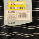 Shade & Shore NWT  Black Striped Cropped Long Sleeve Swim Top Size XL 16 Photo 2