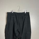 Eileen Fisher  Wide Leg Cargo Pants Size XL Black Organic Cotton Twill Casual Photo 3