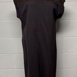 Carlisle Collection Brown With Brown Suede Neckline Shift Dress Size 10 Photo 0
