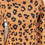 Old Navy  Womens Sweater Sz Small Long Sleeve Animal Cheetah Safari Neutral Boho Photo 8