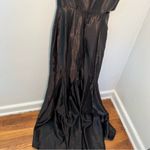 Jump One-Shoulder Side-Cut-Out Slit Hem Satin Ball Gown Black Photo 9