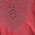 Cato  Womens Metallic Embellished Tunic Top Size XL Coral V-Neck Lightweight Boho Photo 1