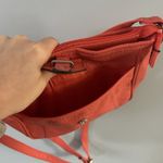 Coral Purse Cross Body Faux Leather Multiple Pockets Medium Sized Red Photo 5