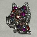 Sterling Silver Vintage  Colorful Butterfly Pendent Signed Jewelry Piece Photo 6