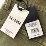 RE/DONE 70s Ultra High Stove Pipe Jeans Raw Hem Straight Button Fly Green 30 NWT Photo 3