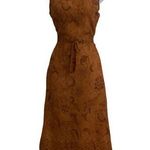 Amilano Collection Sheer Floral Maxi Dress Orange Size M Photo 0