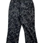 Investments Women Capri Pants Black White Cotton Size 6 Petite Floral Pockets u Photo 7
