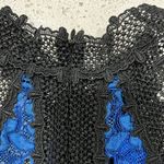 Alexis Size S Julianna Dress Blue Black Lace Halter Midi Bodycon High Neck Gown Photo 8