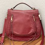 Rebecca Minkoff Muted Red Vanity Distressed Leather Saddle Bag Crossbody Photo 2