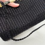 Vintage Black Beaded Handbag Evening Bag Foldover Classic Night Out Photo 2