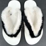 Valentino Garavani Mink Fur Rubber Flip Flop Women Sandals Size EU 35 Photo 0