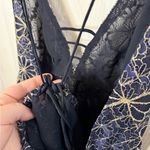 Anthropologie Sachin & Babi Navy and Gold Lace Dress Photo 5