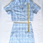 Brandy Melville /John Galt Matching Set, Cara Skirt Vivian Top - Light Blue Plaid Photo 9