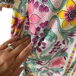 Evelyn Pearson 60s Vintage Psychedelic Loungewear Robe Cover Up Zipper Floral Pink Size L Photo 2