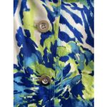 Peck & Peck  Womens Large Blue Floral Maximalist Shacket Bold Colorful Photo 3