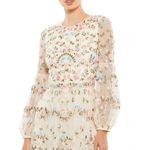 Mac Duggal  35111 Womens Ivory Embroidered Blouson Sleeve Boho Gown Dress Photo 2