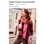 Talbots  Ribbed Shawl Collar Sweater Blazer Sz XL Burnt Umber Brown Cable Knit Photo 8