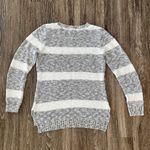 Pink Rose Womens Grey and White Striped Sweater - M Photo 6
