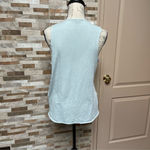 Sundry  Size 1 Small Keep It Simple Peplum Tank w Ruffle Pale Blue Gray Raw Hem Photo 4