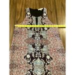 Lavender Brown  Sonna Sleeveless Silk key hole paisley Printed shift mini Dress S Photo 3