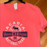 Acadia national park coral pink & navy graphic tshirt Size L Photo 1