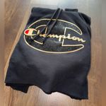 Champion RARE  Black Cropped Sweatshirt with Rhinestone Logo Photo 9