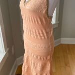 Earthbound  Trading Co Peach Pointelle Crochet Halter Summer Dress Size XL Photo 1