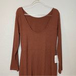 BNWT! JOYFOLIE MIA JOY Alenka Ribbed Fitted Midi Dress Size XL Brown Photo 5