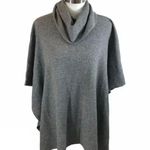 St. Tropez West Grey 100% 2-Ply Cashmere Poncho Sweater Size Medium/Large EUC Photo 0