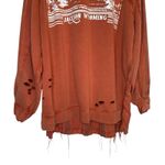 Free People ‎ Graphic Sweatshirt Flannel XS Jackson Wyoming Oversized Distressed Photo 6